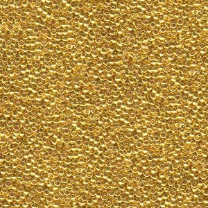 Miyuki Rocailles Perlen 1,5mm 0191 24 Karat Plated Gold 11gr